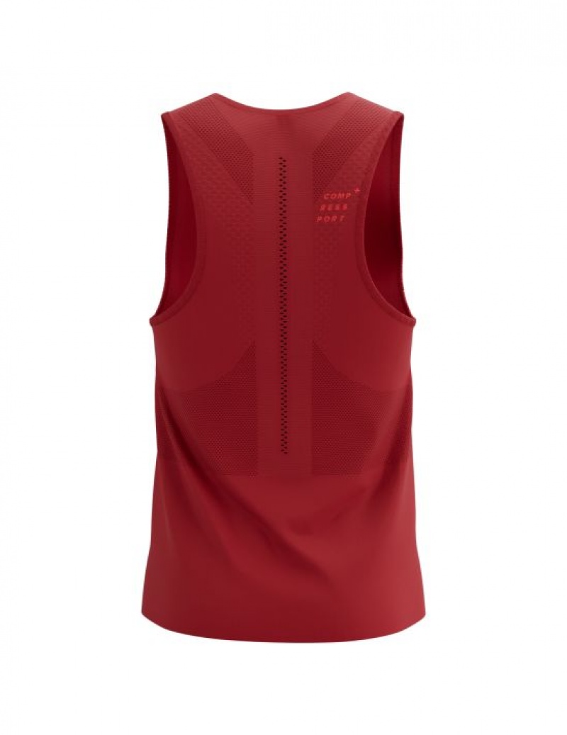 Compressport Pro Race Singlet M Hardloopshirts Heren Rood | AUXHRV865