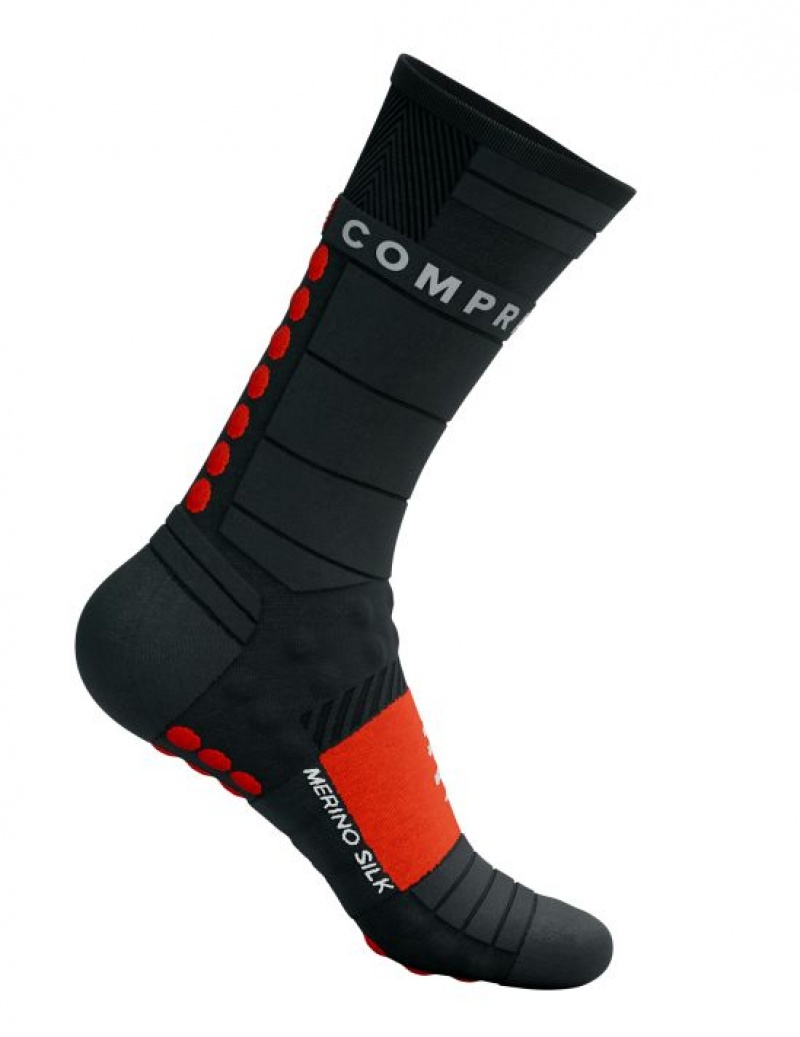 Compressport Pro Race Socks Winter Run Accessoires Unisex Zwart Rood | WYLKNQ582