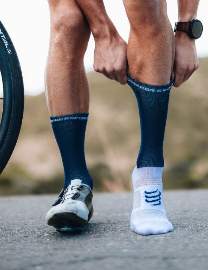 Compressport Pro Race Socks v4.0 Bike Sokken Unisex Wit | CKGXTZ975