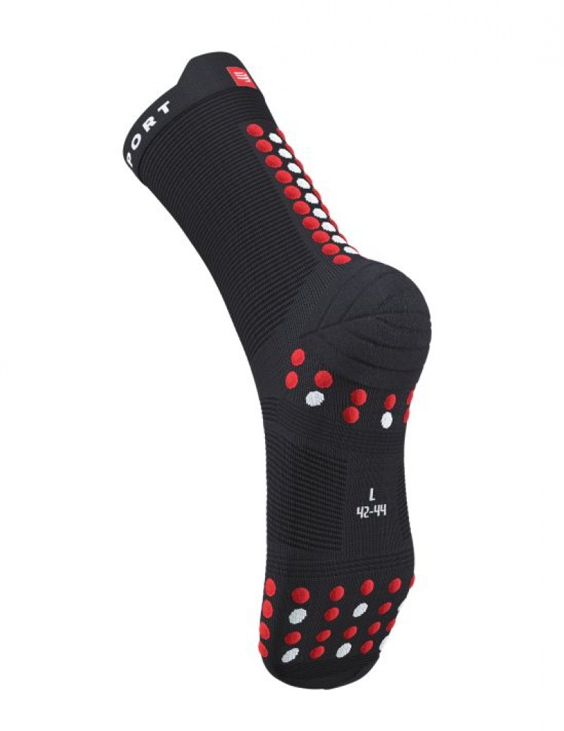 Compressport Pro Race Socks v4.0 Run High Hardloopsokken Heren Zwart Rood | SWJHRQ871