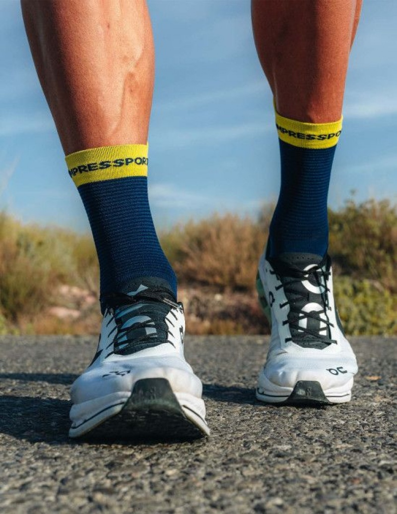 Compressport Pro Race Socks v4.0 Run High Hardloopsokken Heren Groen | RIKYJF054