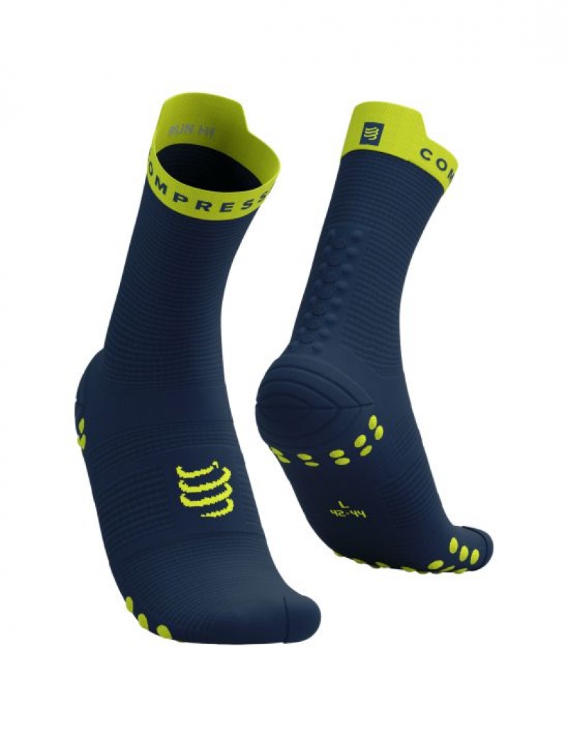 Compressport Pro Race Socks v4.0 Run High Hardloopsokken Heren Groen | KUBCHX507