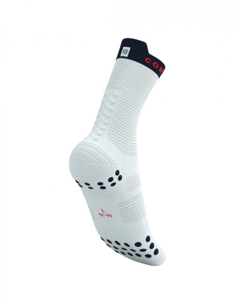 Compressport Pro Race Socks v4.0 Run High Hardloopsokken Heren Wit | HCUVRW145