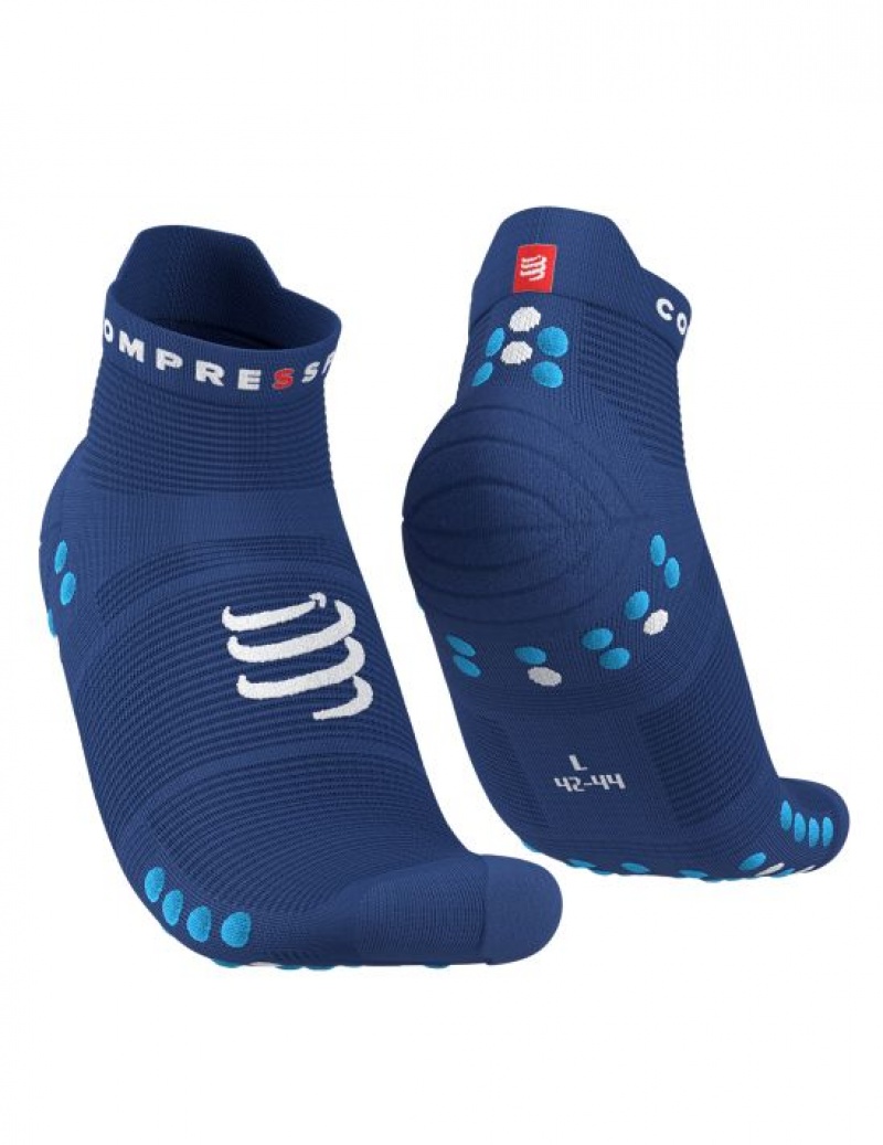 Compressport Pro Race Socks v4.0 Run Low Sokken Unisex Blauw | UHNDFJ497