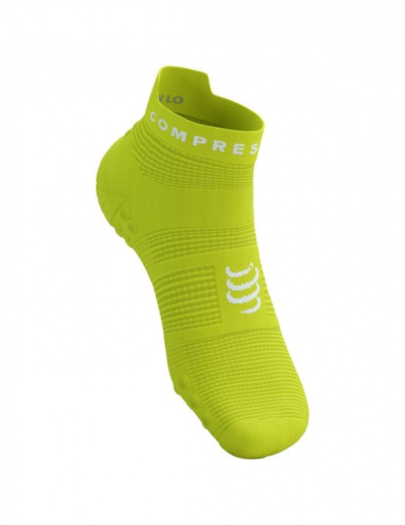 Compressport Pro Race Socks v4.0 Run Low Hardloopsokken Heren Groen Wit | ZGLWVY581