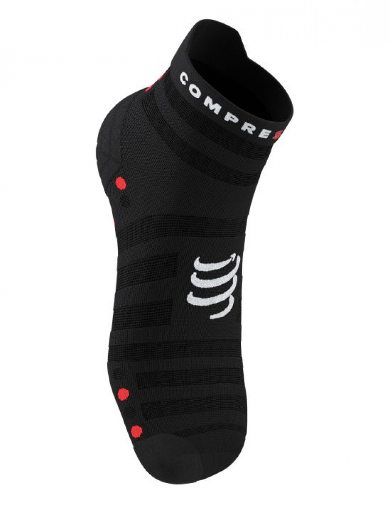 Compressport Pro Race Socks v4.0 Ultralight Run Low Sokken Unisex Zwart Rood | VYRCFO342