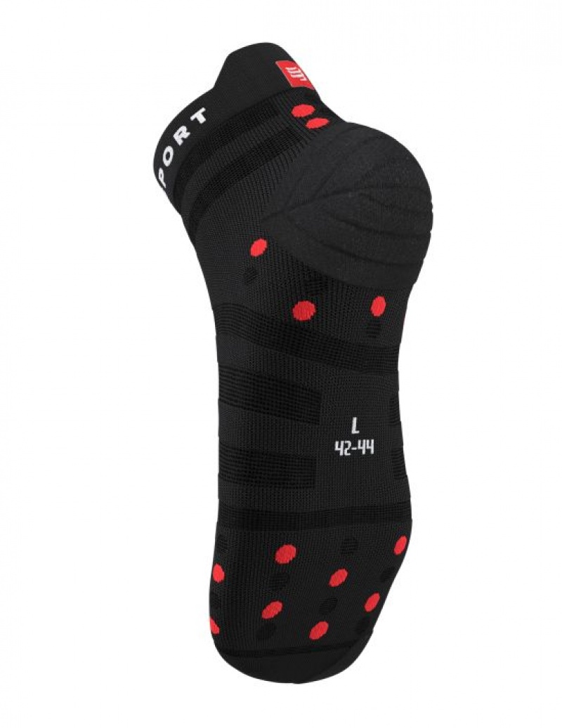 Compressport Pro Race Socks v4.0 Ultralight Run Low Sokken Unisex Zwart Rood | VYRCFO342