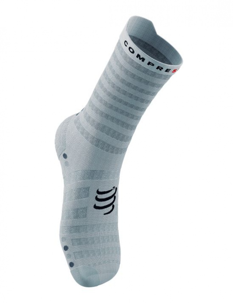 Compressport Pro Race Socks v4.0 Ultralight Run High Hardloopsokken Heren Wit | VRGSYK804