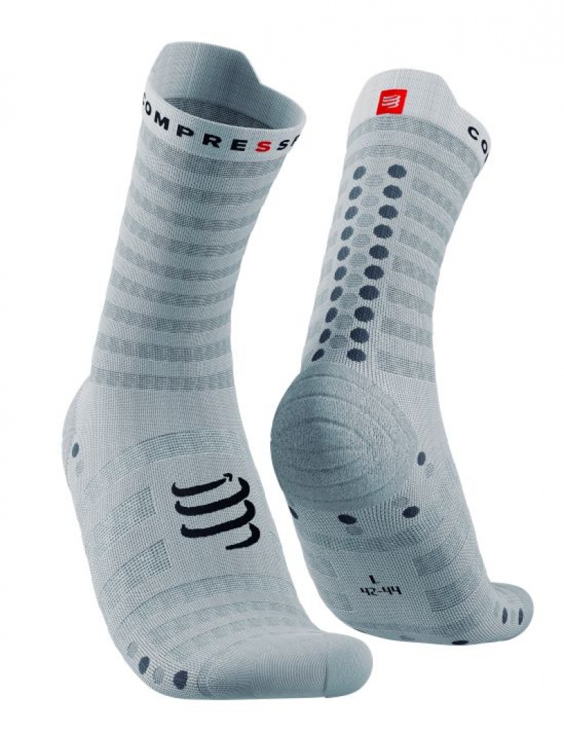 Compressport Pro Race Socks v4.0 Ultralight Run High Hardloopsokken Heren Wit | VRGSYK804