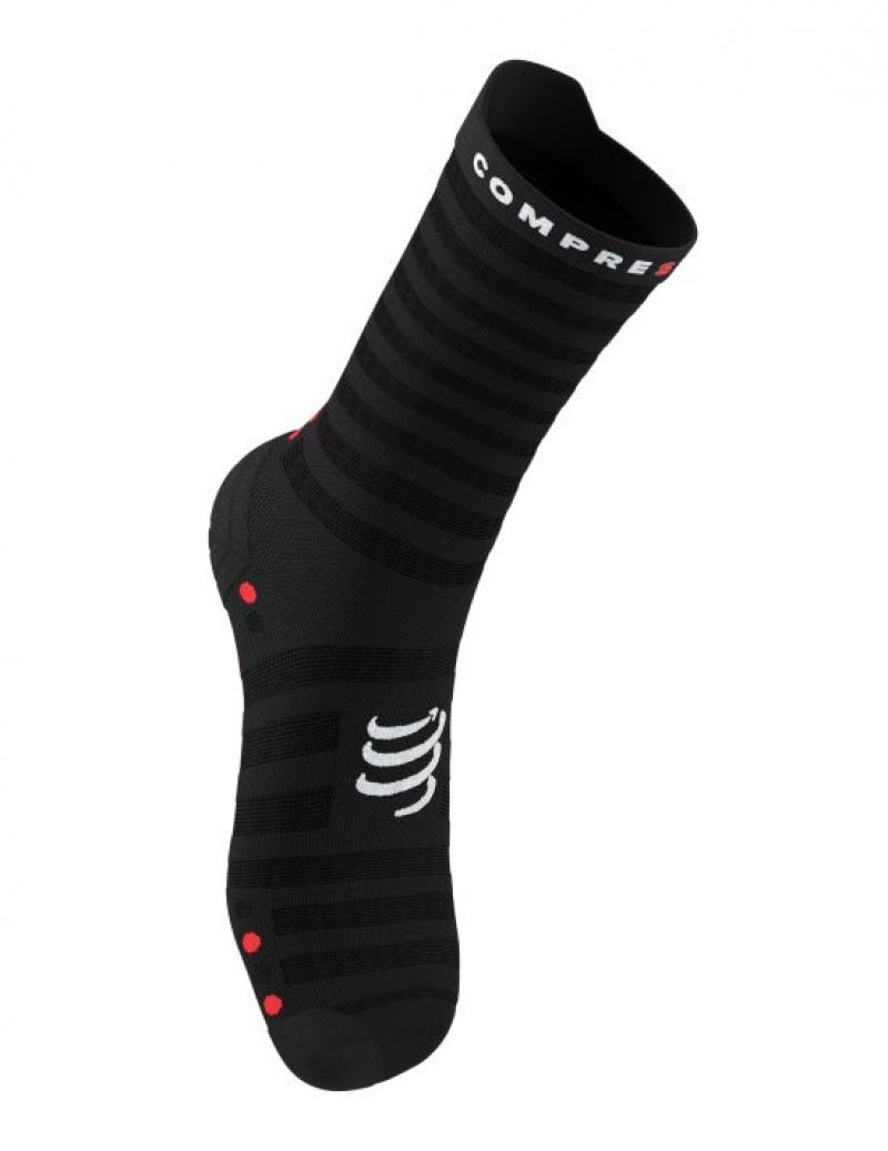 Compressport Pro Race Socks v4.0 Ultralight Run High Sokken Unisex Zwart Rood | TKXDLO804