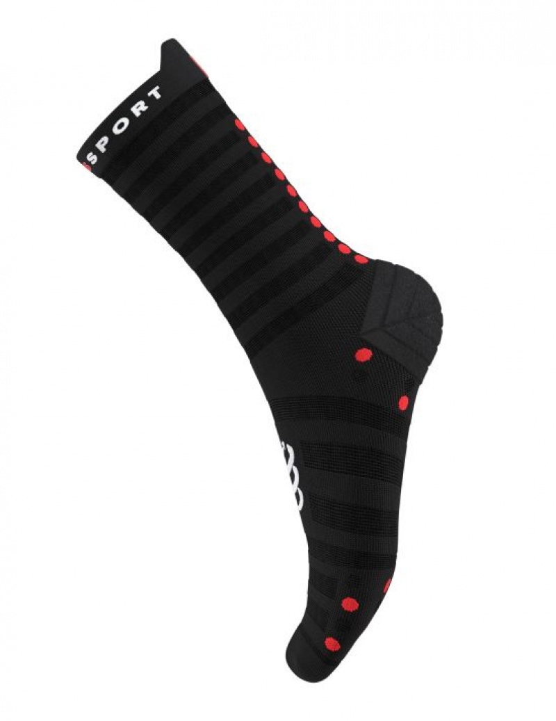 Compressport Pro Race Socks v4.0 Ultralight Run High Sokken Unisex Zwart Rood | TKXDLO804