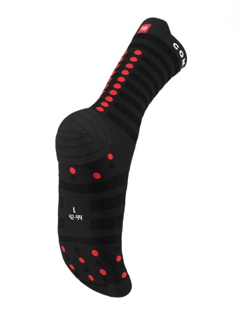 Compressport Pro Race Socks v4.0 Ultralight Run High Sokken Unisex Zwart Rood | TKXDLO804