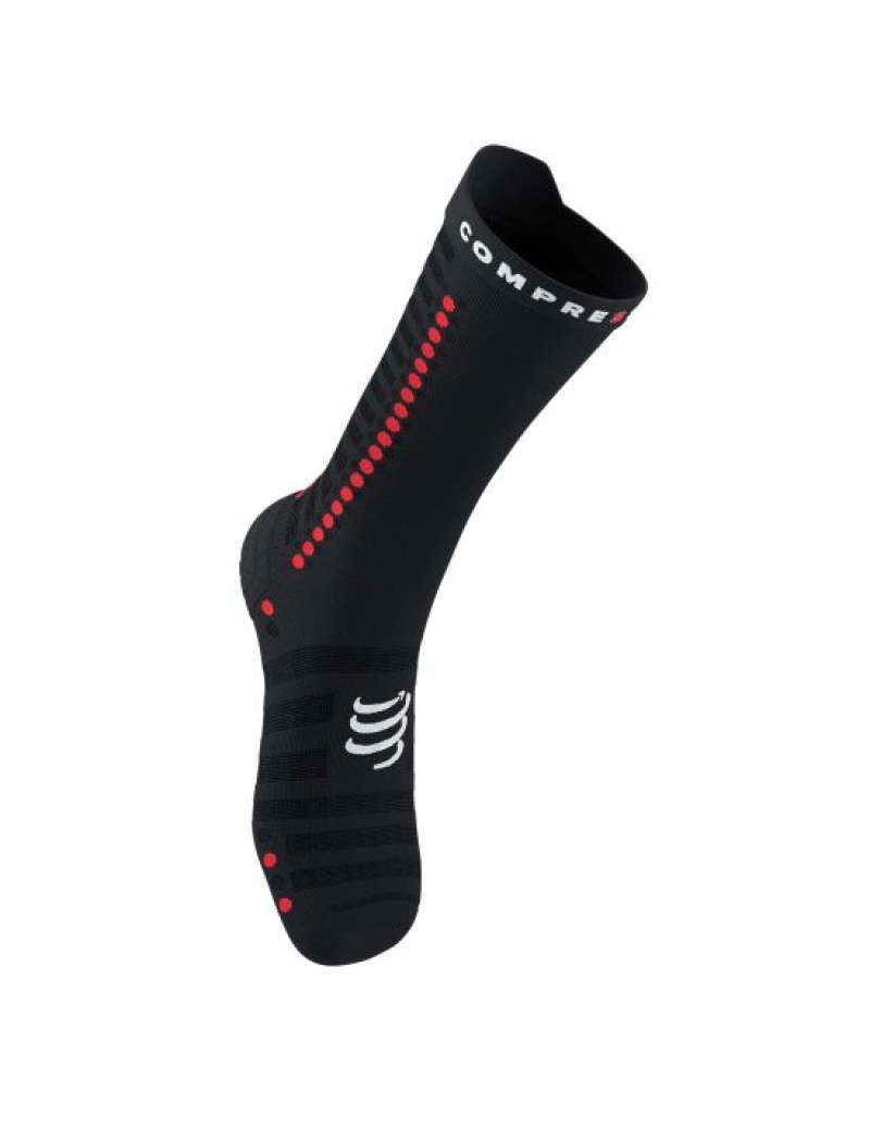 Compressport Pro Race Socks v4.0 Ultralight Bike Sokken Unisex Zwart Wit | RTVBAE157