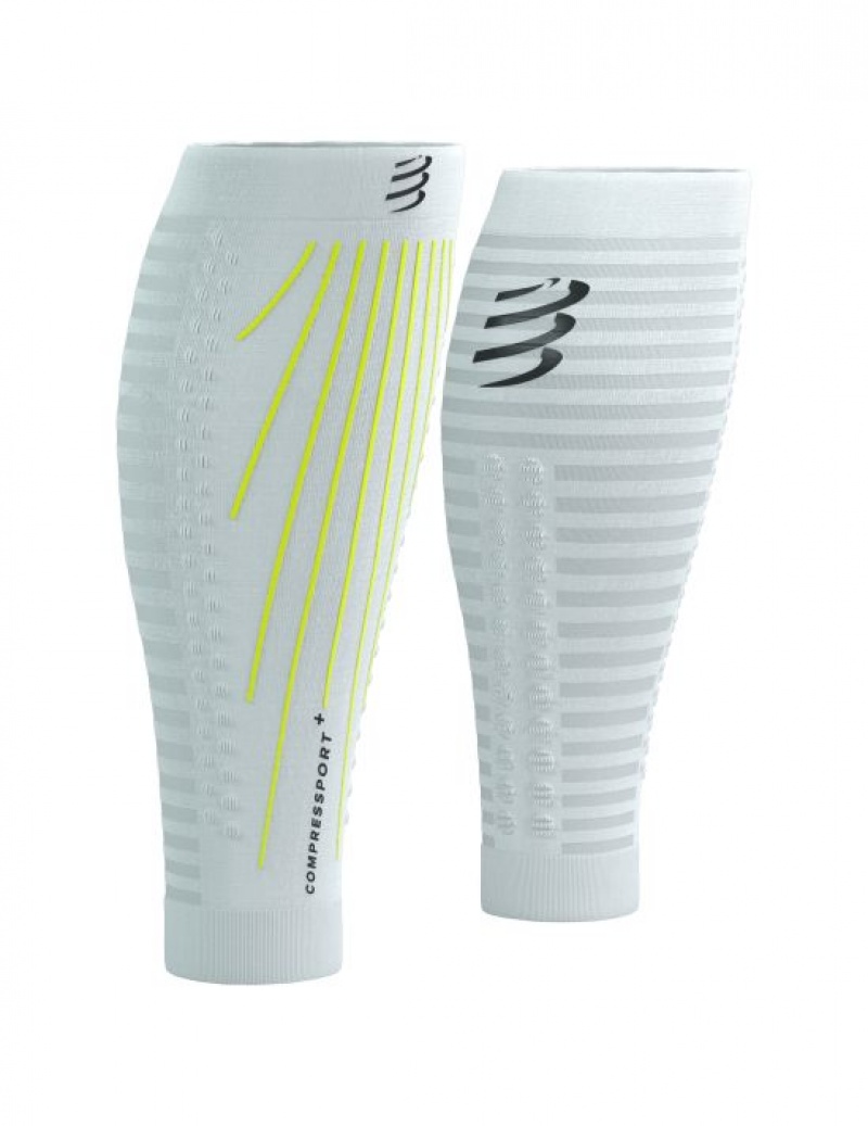 Compressport R2 AERO Compression Sleeves Heren Wit Geel | WVBOTE342