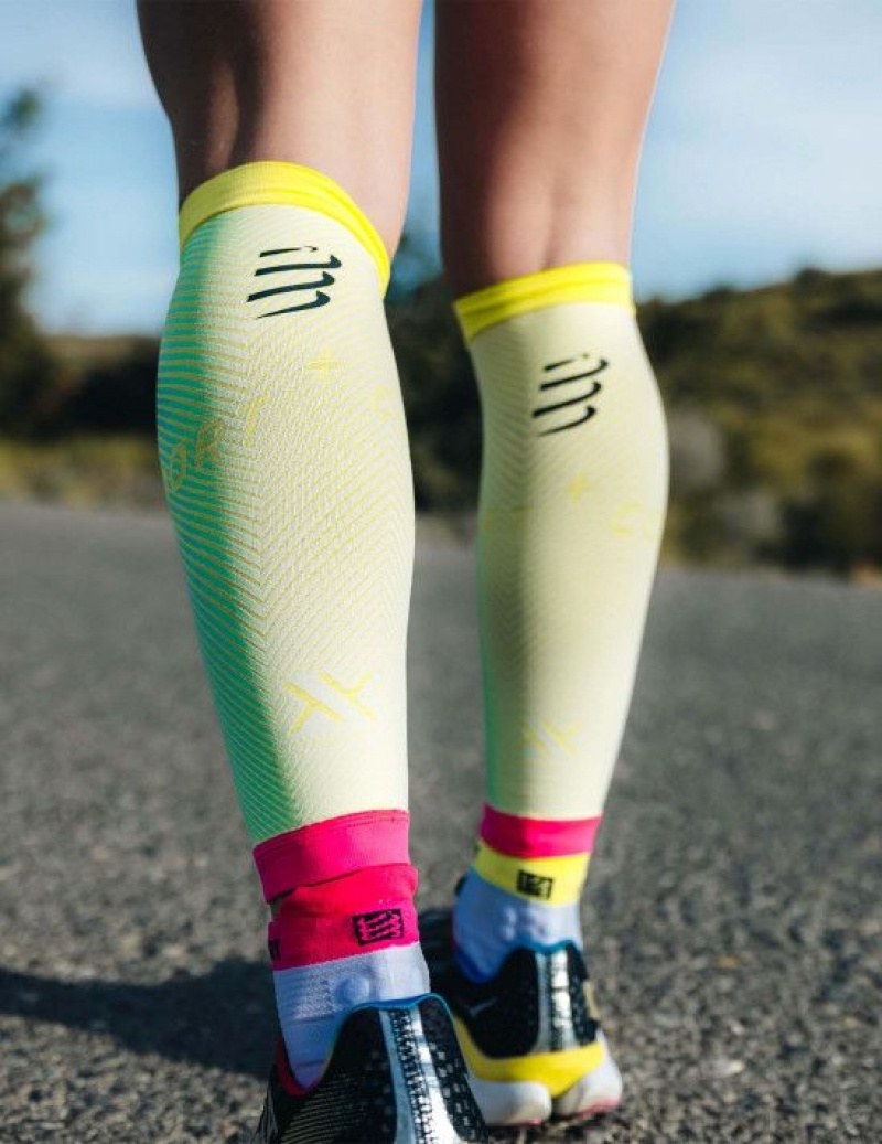 Compressport R2 Oxygen Compression Sleeves Heren Geel | AYZRLM978