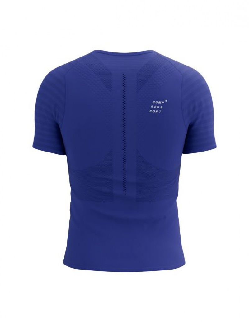 Compressport Race SS Tshirt M T-shirts Heren Blauw | KDBYWH159