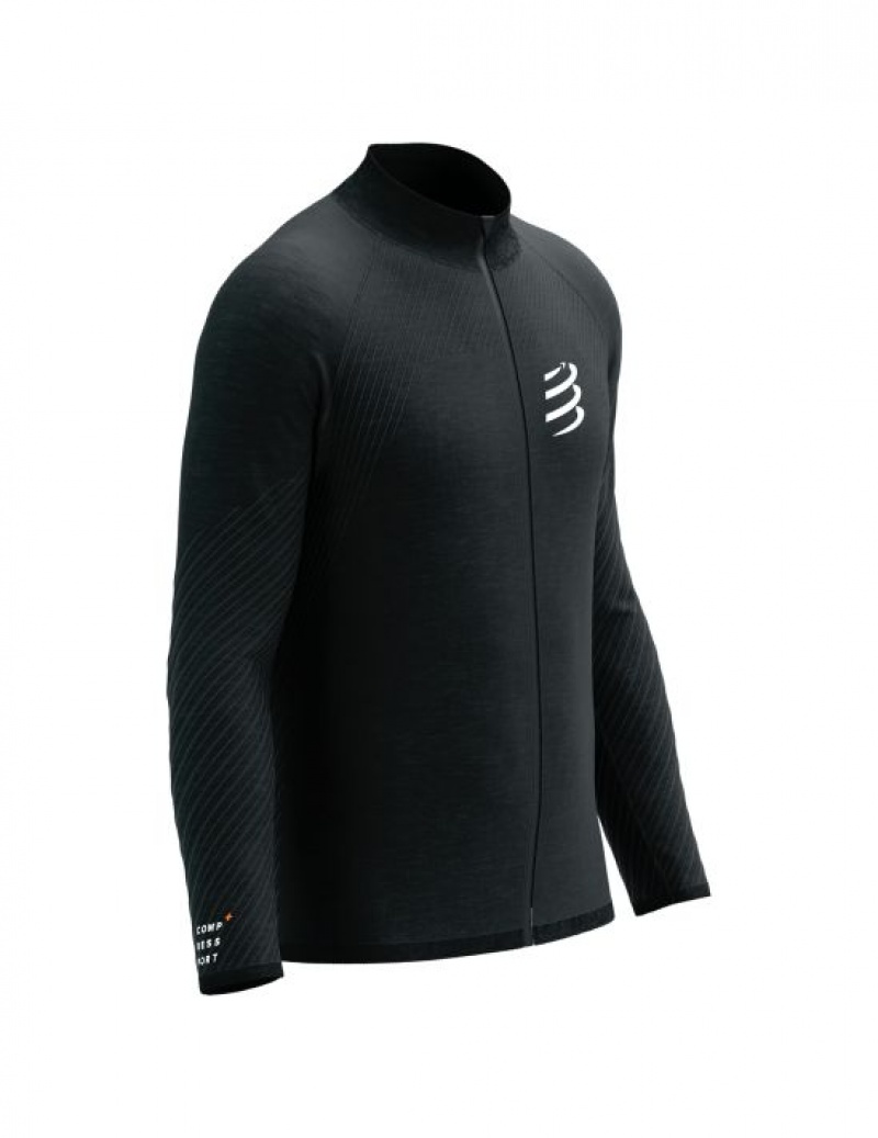 Compressport Seamless Zip Sweatshirt Hardloopjack Heren Zwart | ILECOZ509