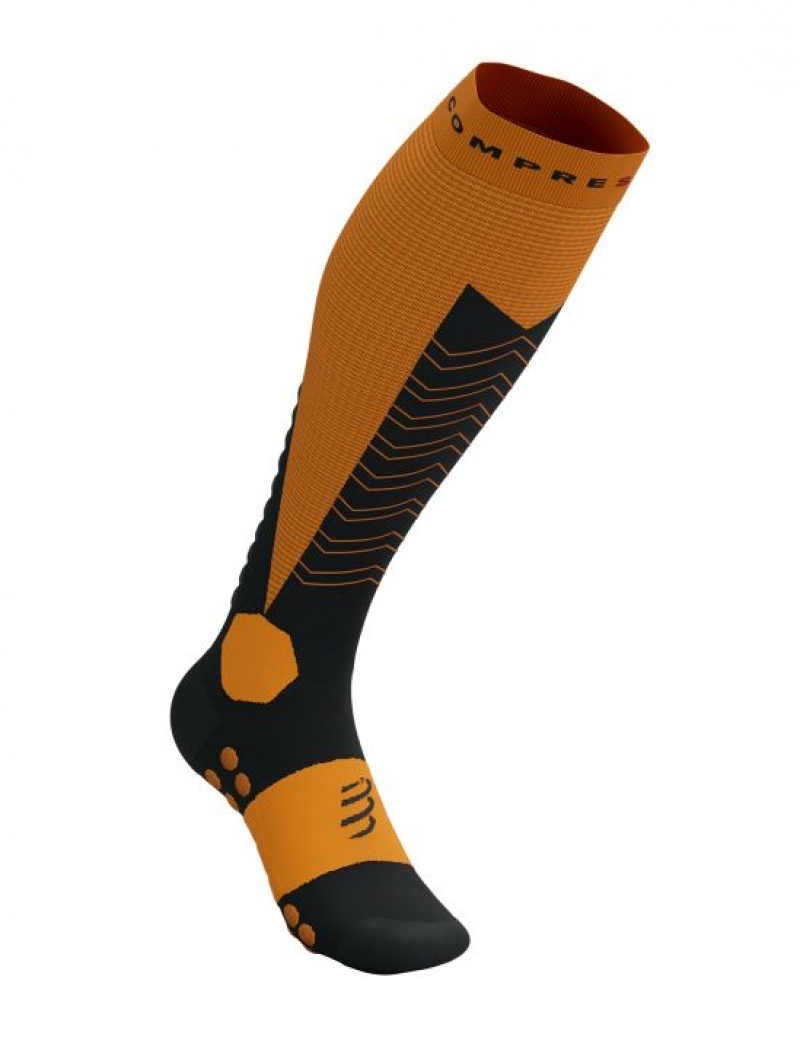 Compressport Ski Mountaineering Full Socks High Socks Heren Zwart | KCTIXE013