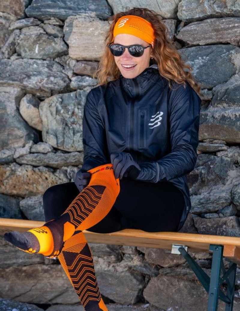 Compressport Ski Mountaineering Full Socks High Socks Heren Zwart | KCTIXE013