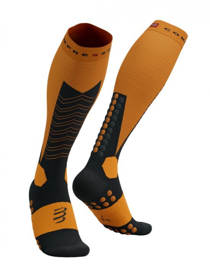 Compressport Ski Mountaineering Full Socks High Socks Heren Zwart | KCTIXE013