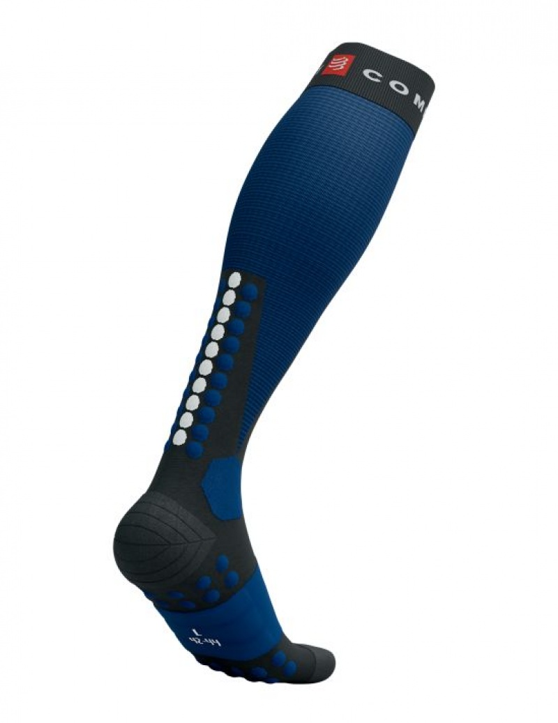 Compressport Ski Touring Full Socks High Socks Heren Zwart Blauw | GYKOXH892