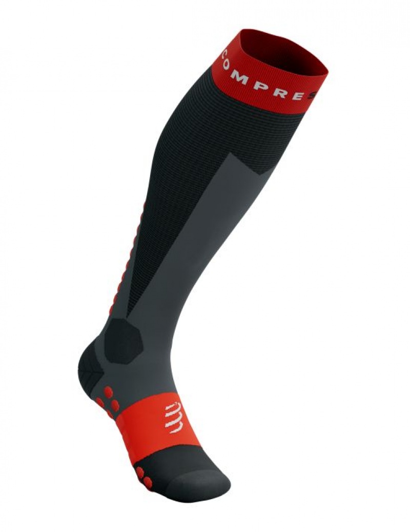 Compressport Ski Touring Full Socks High Socks Heren Zwart Rood | GWILDF594