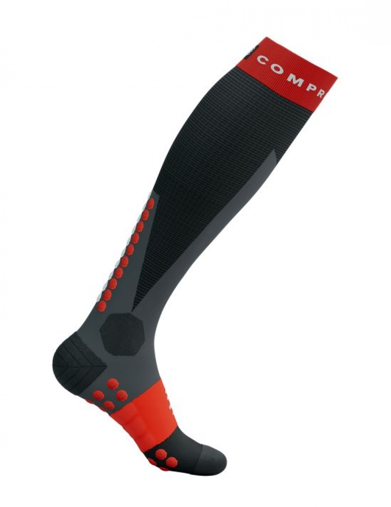 Compressport Ski Touring Full Socks High Socks Heren Zwart Rood | GWILDF594