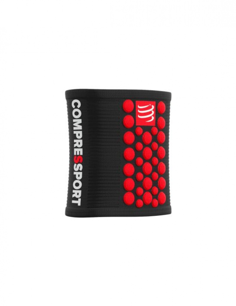 Compressport Sweatbands 3D.Dots Accessoires Unisex Zwart Rood | PFKNUQ573