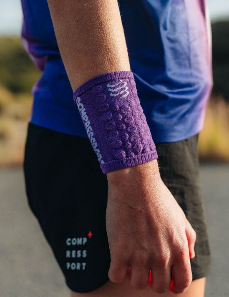 Compressport Sweatbands 3D.Dots Wrist Sweatbands Dames Paars Wit | PVGZBW147