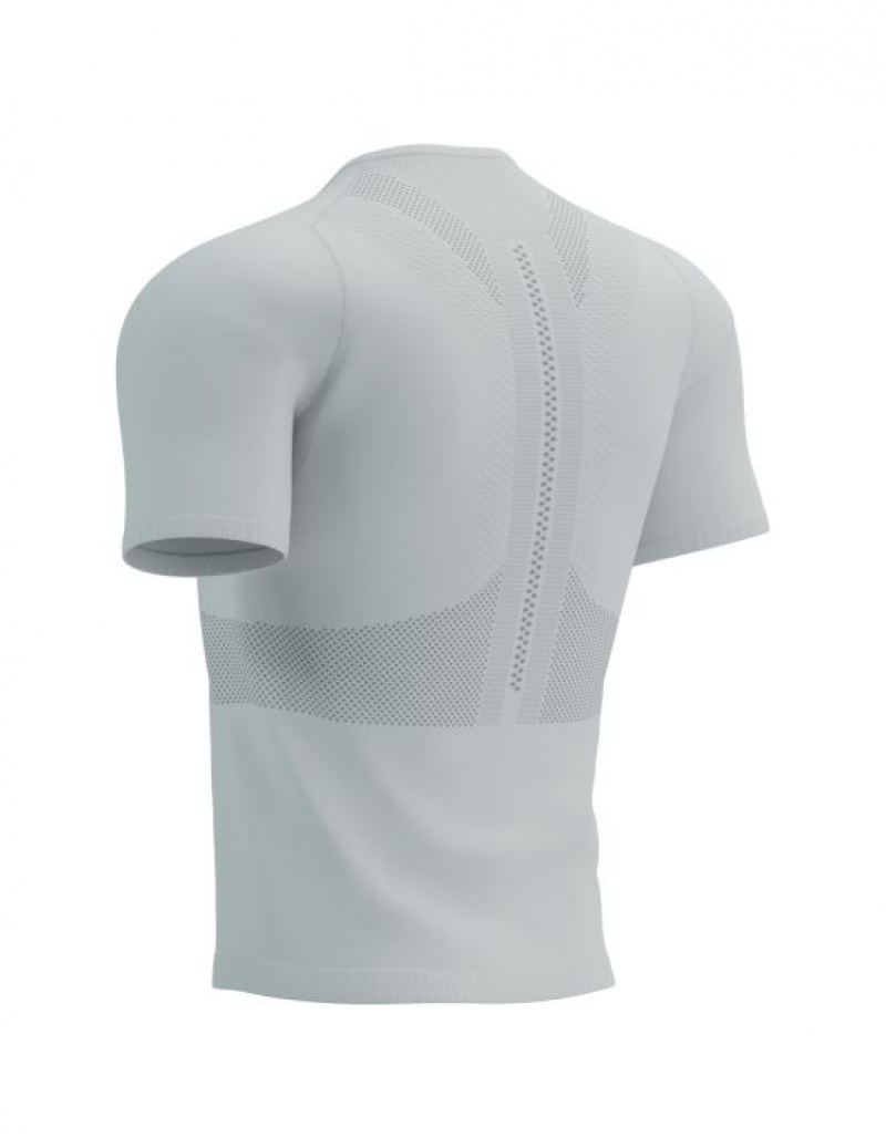 Compressport Trail Half-Zip Fitted SS Top T-shirts Heren Wit | WGCQNT736