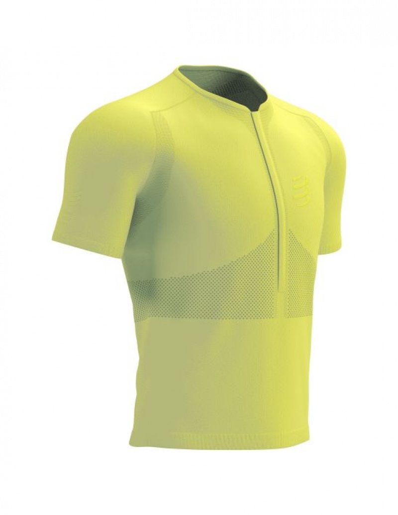 Compressport Trail Half-Zip Fitted SS Top T-shirts Unisex Groen | RENWXT364