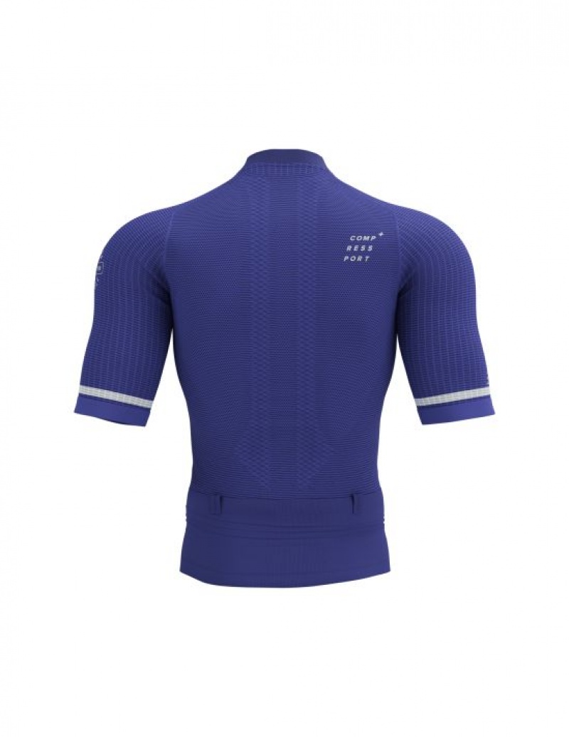 Compressport Trail Postural SS Top M T-shirts Unisex Blauw | GNKPJA982