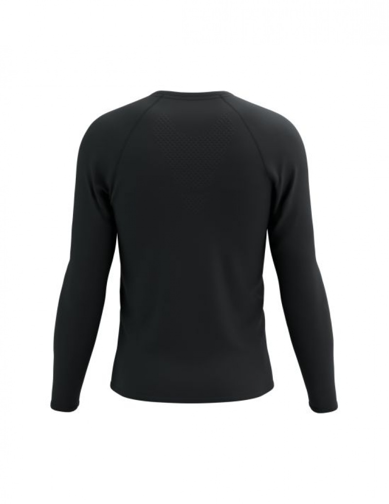 Compressport Training LS Tshirt Hardloopshirts Heren Zwart | KRVJOX492