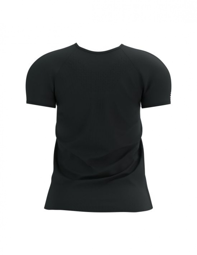 Compressport Training SS Logo Tshirt W T-shirts Dames Zwart | XRKLPV193