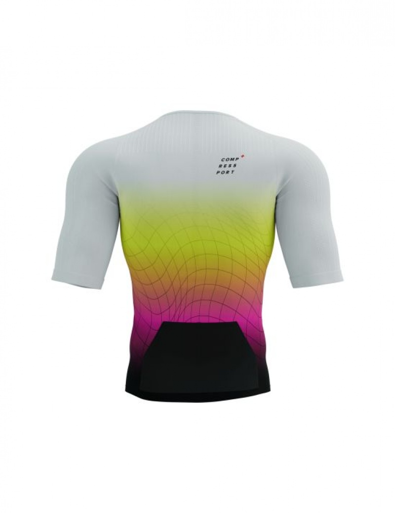 Compressport Tri Postural Aero SS Top M T-shirts Unisex Geel Roze | MNCKEU082