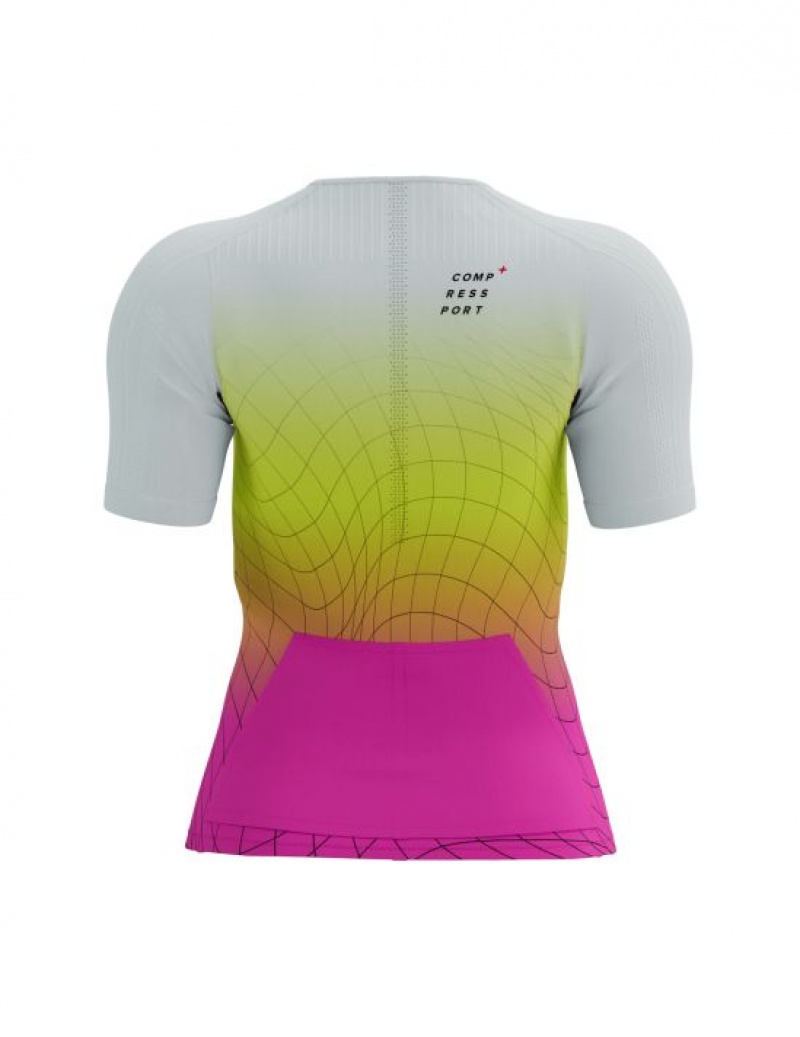 Compressport Tri Postural Aero SS Top W T-shirts Unisex Geel Roze | PYFZIK316