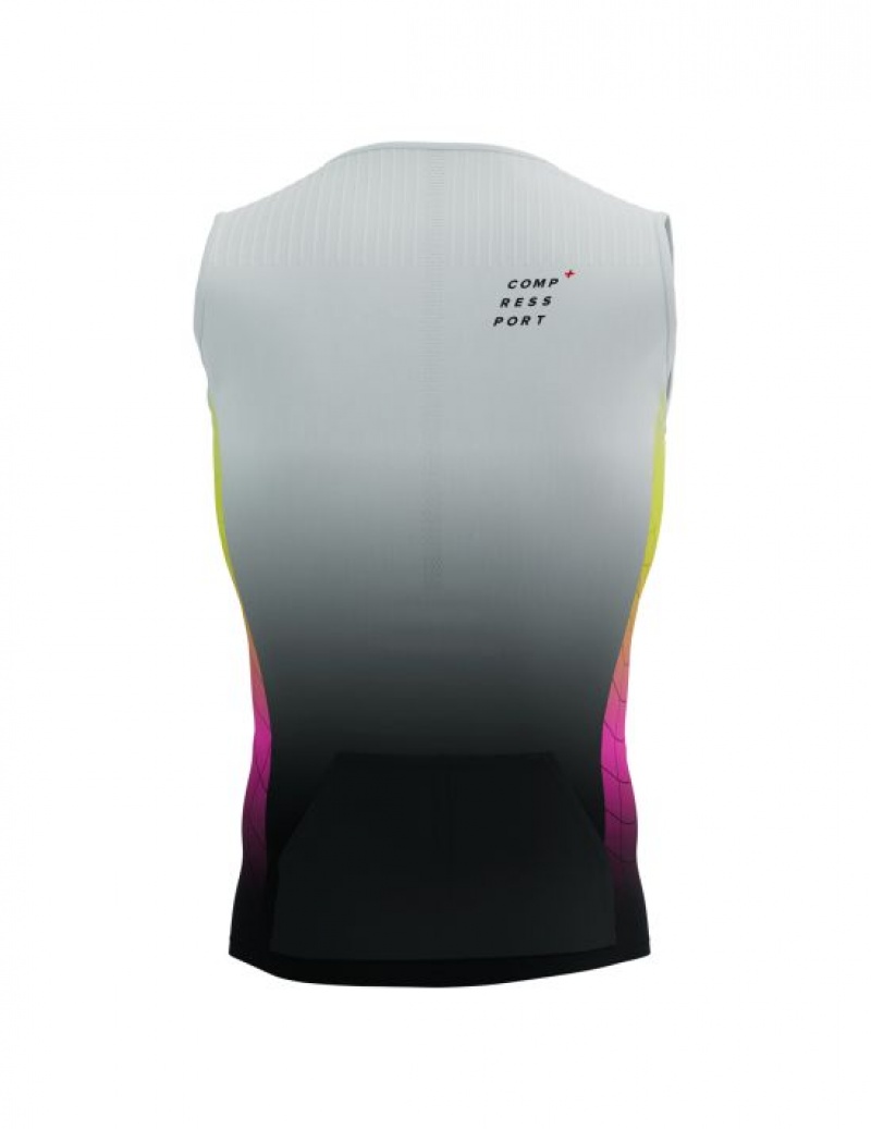 Compressport Tri Postural Aero Tank Top M T-shirts Unisex Geel Roze | TNVGHX723