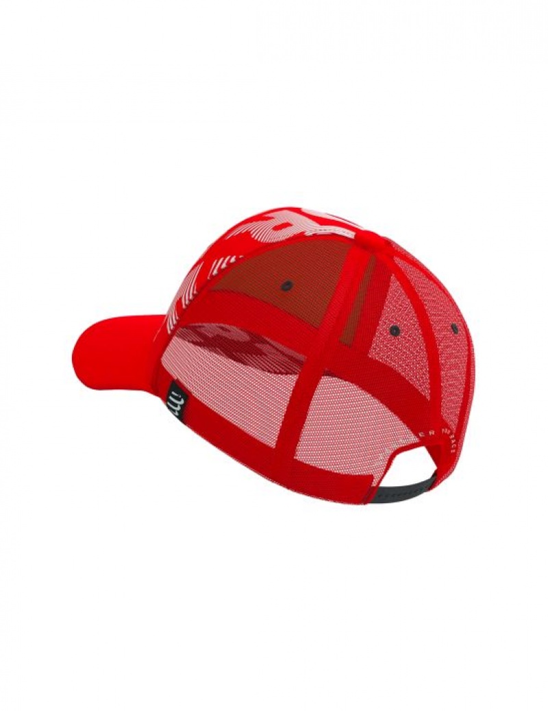 Compressport Trucker Cap Caps Heren Rood Wit | ZWTSFN986