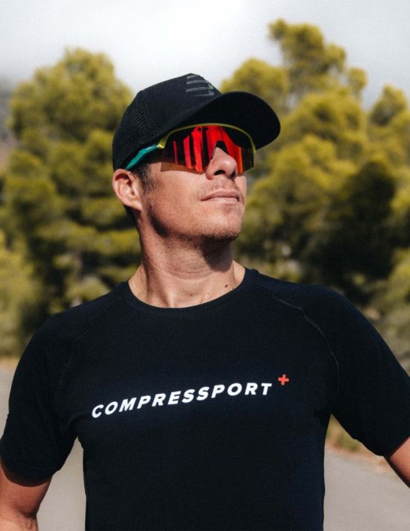 Compressport Trucker Cap Caps Heren Zwart Zwart | XMHIBQ873