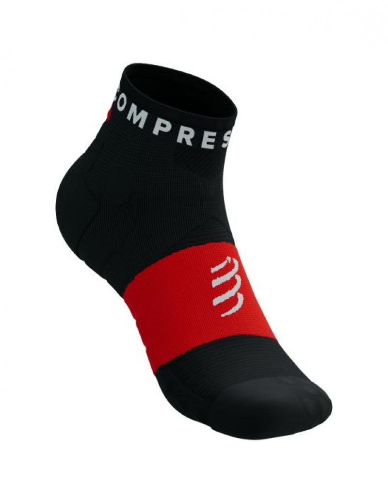 Compressport Ultra Trail Low Socks Hardloopsokken Heren Zwart Rood | PZJVLD524