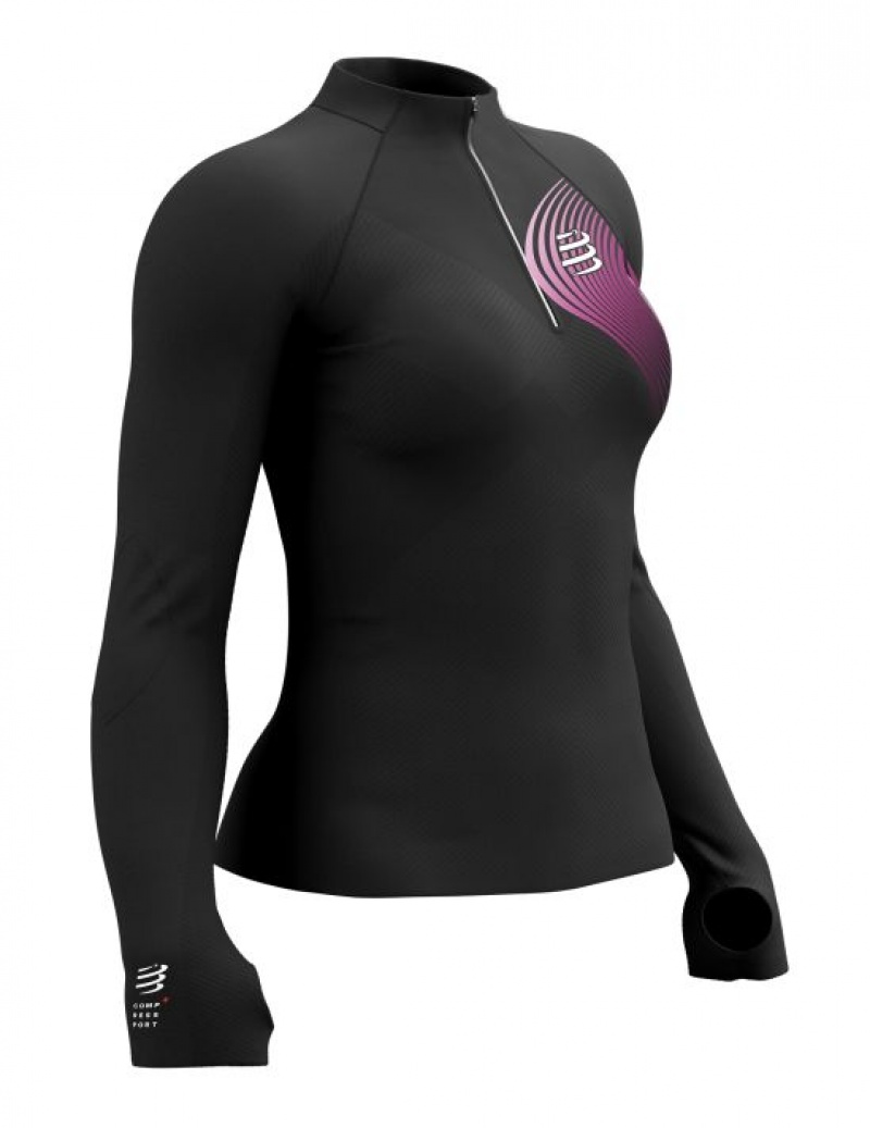 Compressport Winter Trail Postural LS Top W T-shirts Dames Gekleurd | YVFGMK792