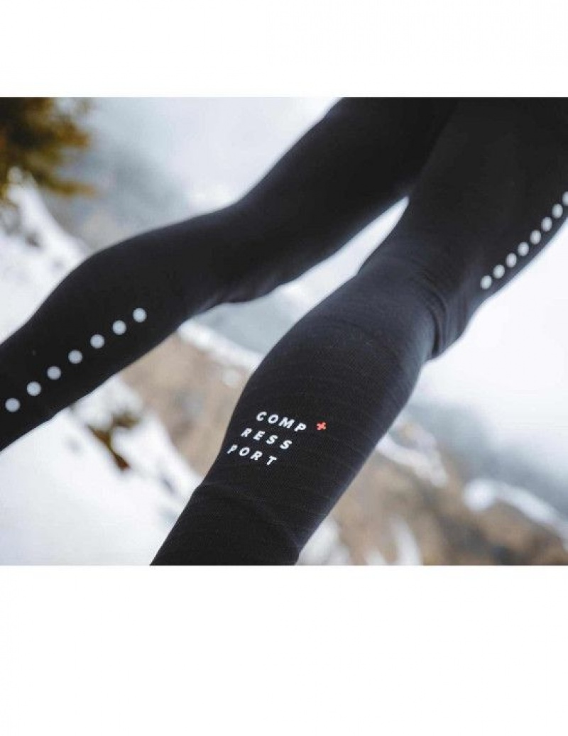 Compressport Winter Trail Under Control Full Tights M Korte Broek Unisex Zwart | NZUJCO021