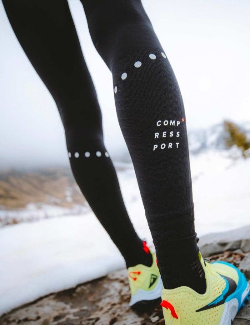 Compressport Winter Trail Under Control Full Tights W Leggings Dames Zwart | BCKTPU816